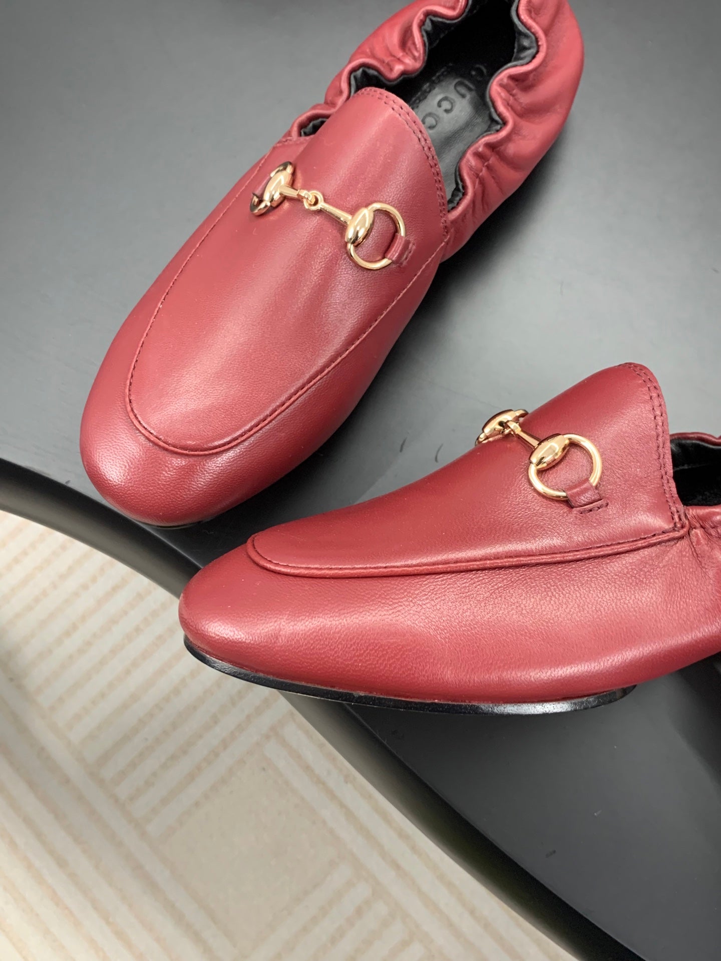 GUCCI 26S LOAFERS IN RED CALFSKIN