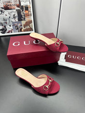 GUCCI 26S HIGH-HEELED SANDALS 50 MM IN RED CANVAS