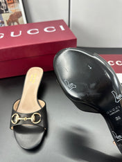 GUCCI 26S HIGH-HEELED SANDALS 50 MM IN BLACK CALFSKIN