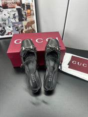 GUCCI 26S SLINGBACK 25 MM IN BLACK CALFSKIN