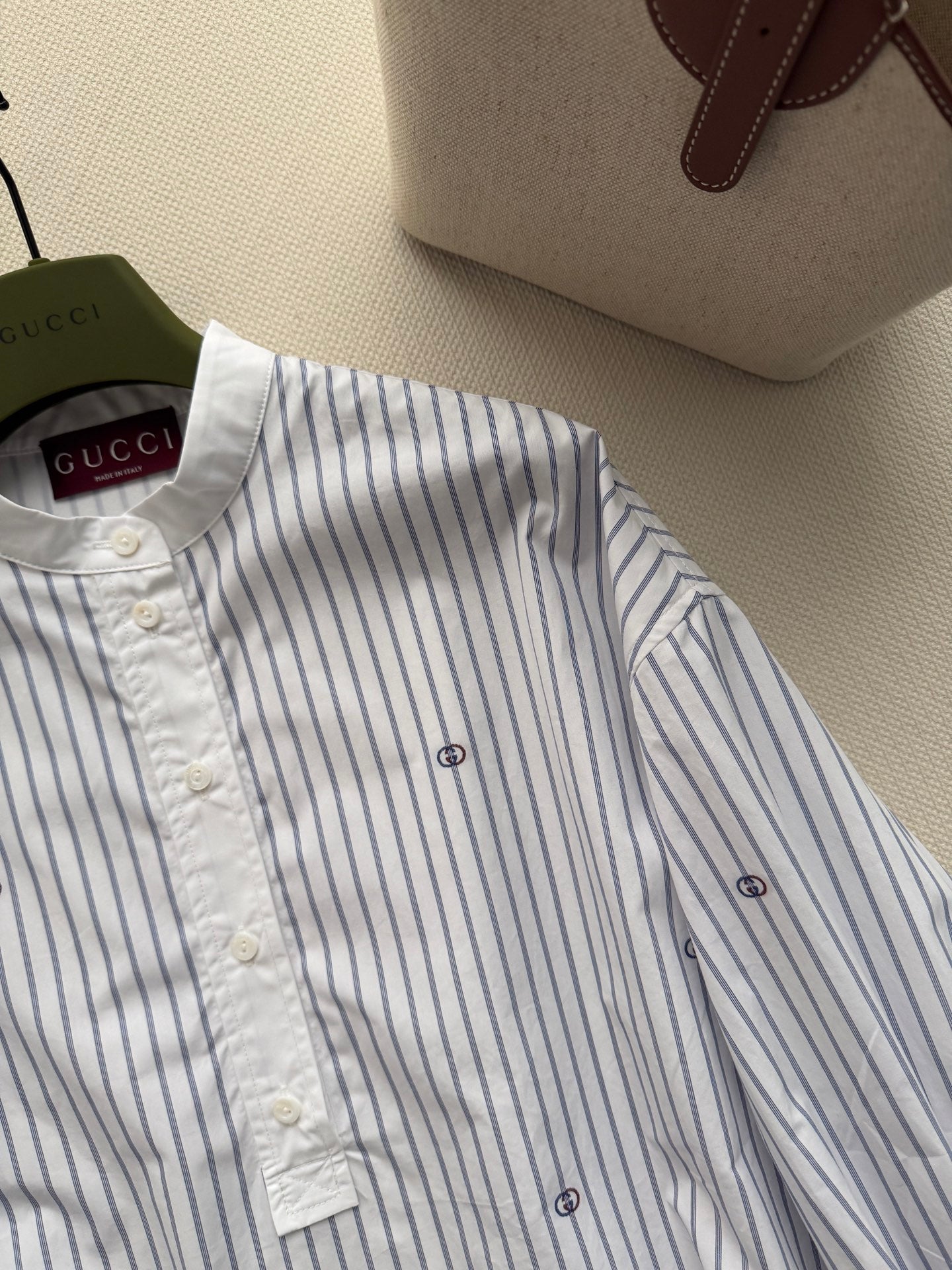 GUCCI 26S MANDARIN COLLAR SHIRT 324