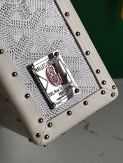 CASSETTE TRUNK BAG 21 IN WHITE GOYARDINE CANVAS & CLAMECY COWHIDE