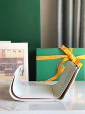 SAINT-GABRIEL WALLET 12 IN WHITE CALFSKIN AND GOYARDINE CANVAS
