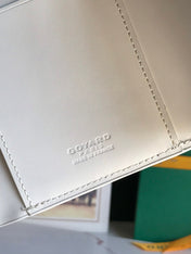 SAINT-GABRIEL WALLET 12 IN WHITE CALFSKIN AND GOYARDINE CANVAS