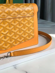 DUCHESSE MARIE-CAROLINE BAG 25 IN YELLOW GOYARDINE CANVAS AND SMOOTH CALFSKIN
