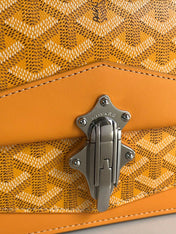 DUCHESSE MARIE-CAROLINE BAG 25 IN YELLOW GOYARDINE CANVAS AND SMOOTH CALFSKIN