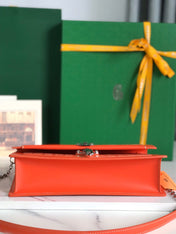 DUCHESSE MARIE-CAROLINE BAG 25 IN ORANGE GOYARDINE CANVAS AND SMOOTH CALFSKIN