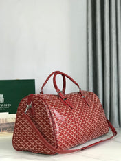 BOSTON 50 BAG IN RED GOYARDINE CANVAS AND CALFSKIN TRIM