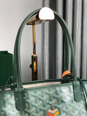 SAINT LOUIS PM 34 IN GREEN GOYARDINE CANVAS AND CALFSKIN
