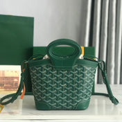 GOYA 26S BELUGA MINI BAG 23MM IN DEEP TEAL GREEN GOYARDINE CANVAS AND CALFSKIN