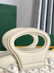 GOYA 26S BELUGA MINI BAG 23MM IN IVORY WHITE GOYARDINE CANVAS AND CALFSKIN