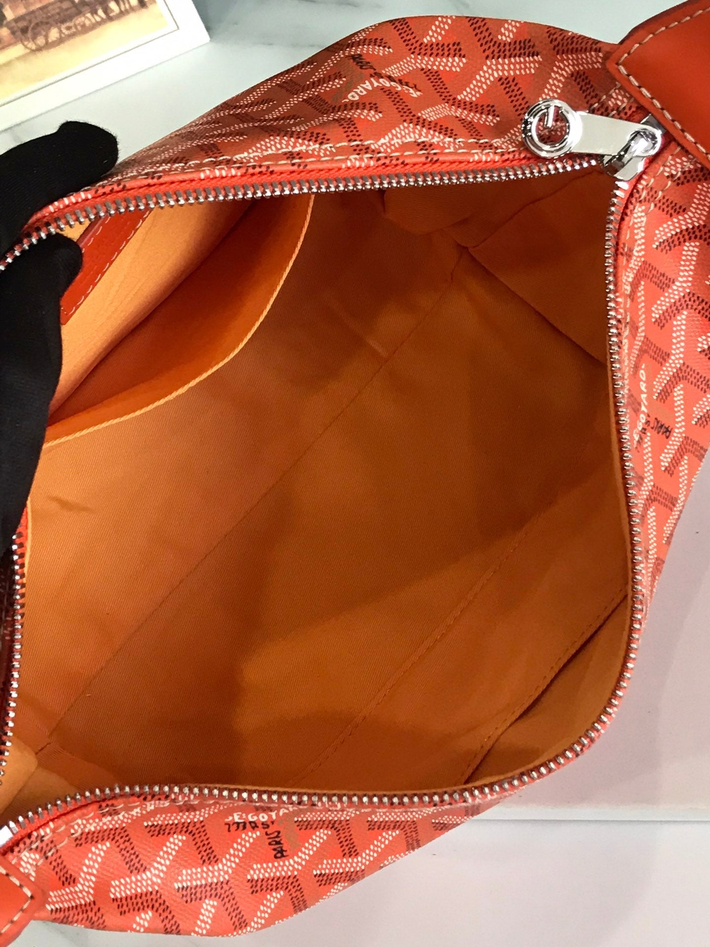 GOYA 26S BOEING 25MM IN ORANGE GOYARDINE CANVAS AND CALFSKIN