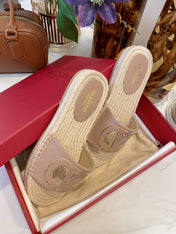VLOGO CUT-OUT ESPADRILLES IN CREPE PINK CALFSKIN