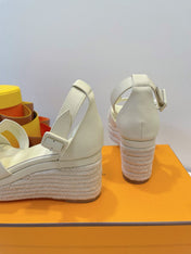 ELDA ESPADRILLE IN WHITE CREAM EPSOM CALFSKIN