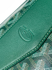 CISALPIN DOCUMENT CASE 39 IN GREEN GOYARDINE CANVAS AND CALFSKIN