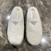 PRADA 26S SLIPPERS IN WHITE WOOL