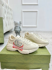 GG RHYTON TRAINER WHITE LAMBSKIN WITH H LETTER