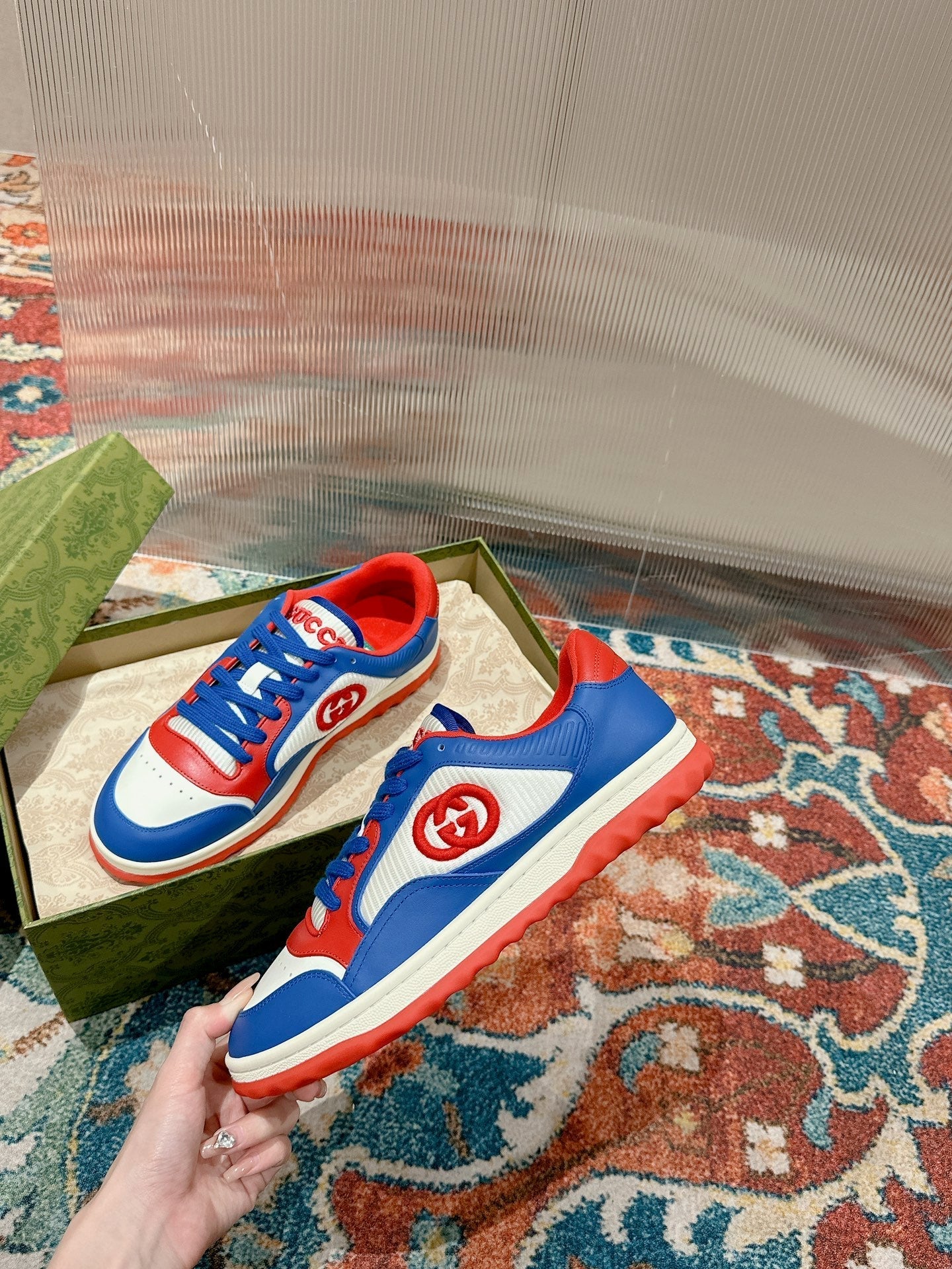 GUCCI 26S SNEAKERS IN MULTICOLOR CALFSKIN
