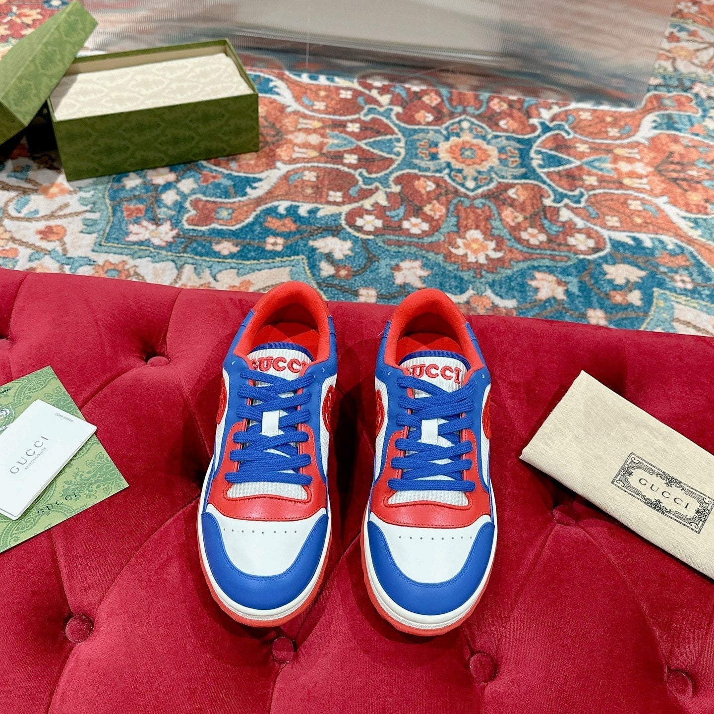 GUCCI 26S SNEAKERS IN MULTICOLOR CALFSKIN