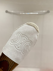 ESPADRILLES WHITE SUEDE EMBOSSED LOGO