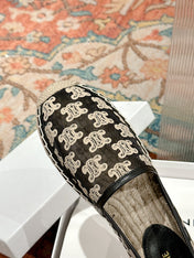 ESPADRILLES IN BLACK MIX BEIGE MESH