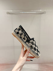 ESPADRILLES IN BLACK MIX BEIGE MESH