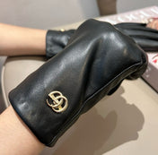 TOUCHSCREEN GLOVES IN BLACK LAMBSKIN AND SHEARLING LINING 463863