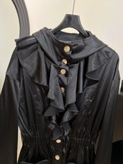 CHANEL 25S HOODED JACKET WITH LACE TRIM 408