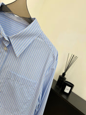 CHANEL 25S STRIPED-COLLAR SHIRT 620422