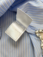 CHANEL 25S STRIPED-COLLAR SHIRT 620422