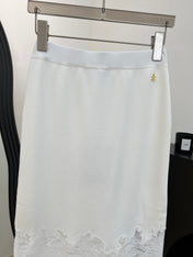 CHANEL 26S LACE HEM MIDI SKIRT 1314