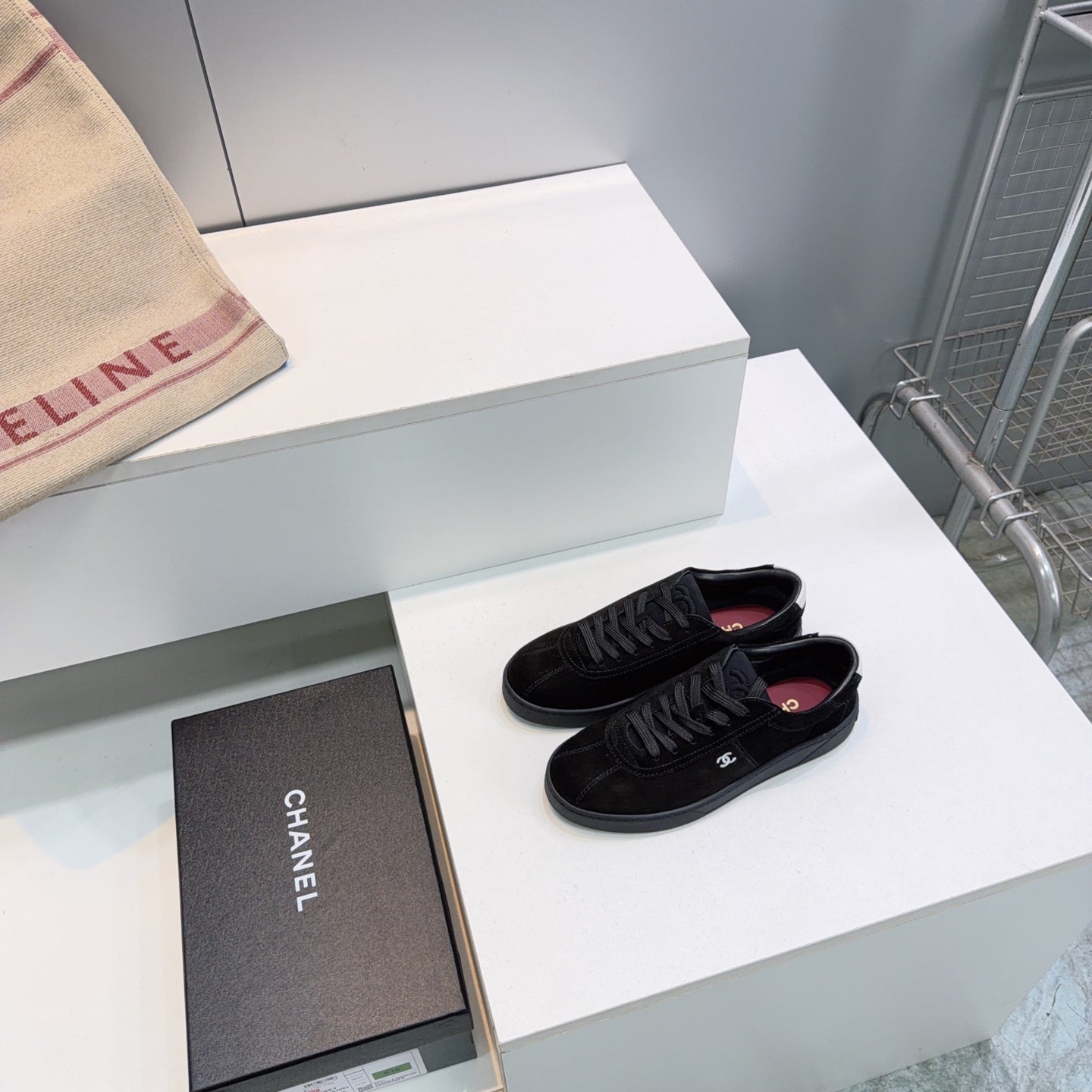 CHANEL 26S GUM SOLE SNEAKERS IN BLACK SUEDE