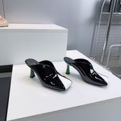CHANEL 26S HIGH-HEEL MULES 70 MM IN BLACK AND WHITE LAMBSKIN