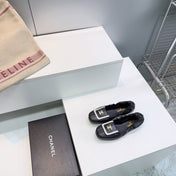 CHANEL 26S BALLERINA FLATS IN BLACK WITH WHITE TRIM LAMBSKIN
