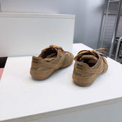 MIUMIU 26S SNEAKERS IN CARAMEL BROWN MESH AND SUEDE