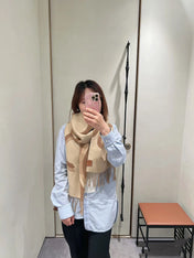 SCARF 190 CM IN CINNAMON BROWN WOOL 408745