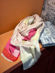 SHAWL 140 CM IN LIGHT PINK CASHMERE AND SILK 413801