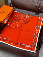 HERMES 25S SCARF 140 IN CASHMERE SILK 727321