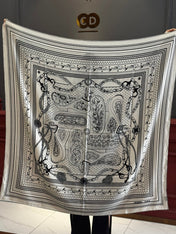 HERMES 25S SCARF 140 IN CASHMERE SILK 727316