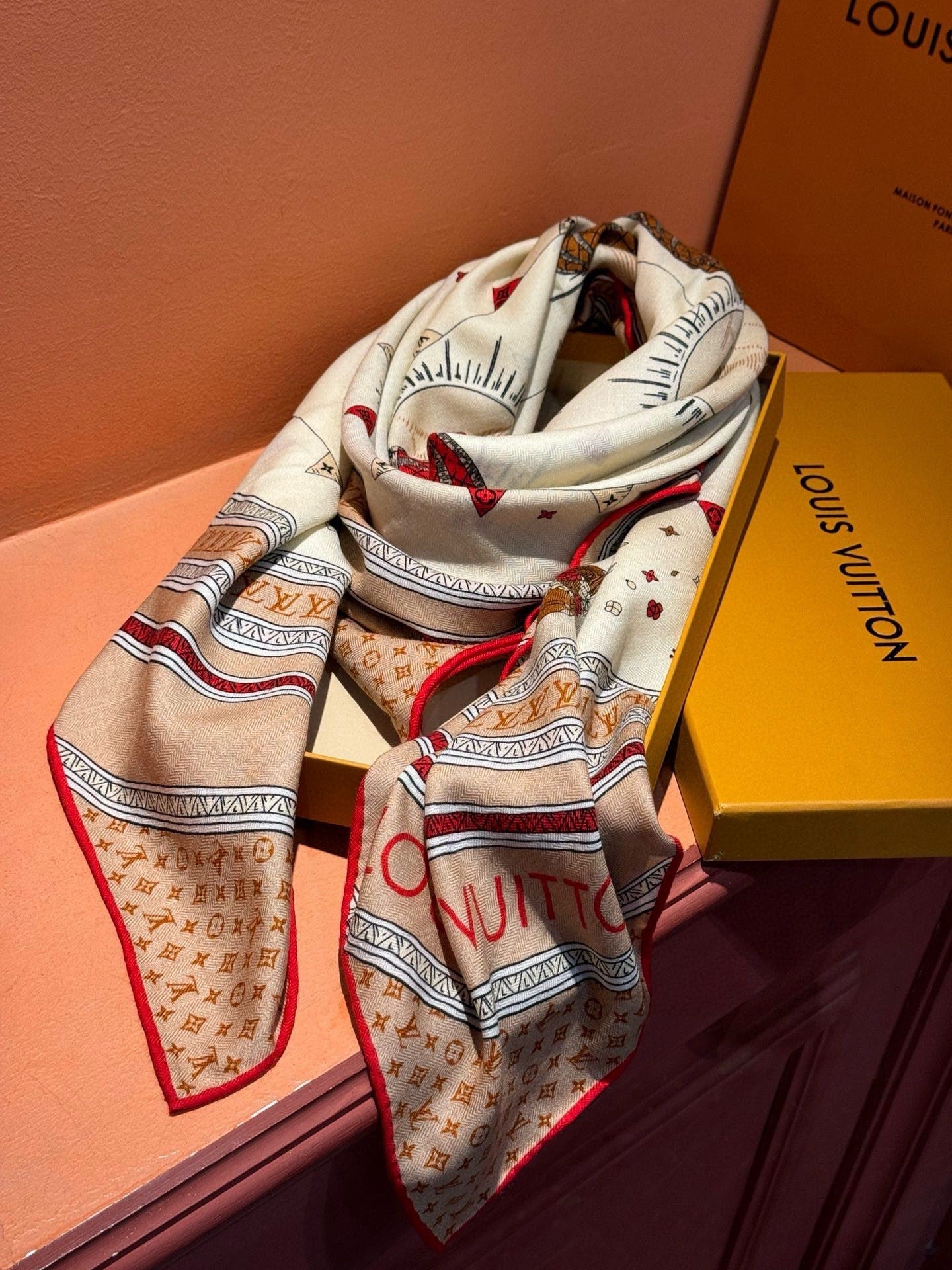LV SCARF 140 CM IN SILK 730621