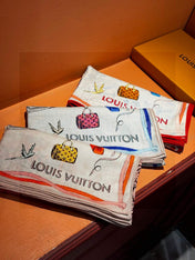 LV SCARF 140 CM IN WOOL MIX SILK 735799
