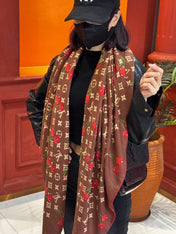LV SCARF 140 CM IN WOOL MIX SILK 737265
