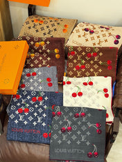 LV SCARF 140 CM IN WOOL MIX SILK 737266