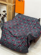 LV SCARF 140 CM IN SILK-CASHMERE BLEND 737268