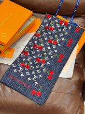 LV SCARF 140 CM IN SILK-CASHMERE BLEND 737269