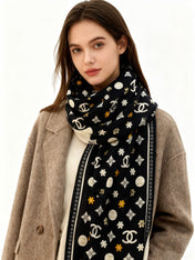 CHANEL 25S SCARF 140 IN CASHMERE 931509