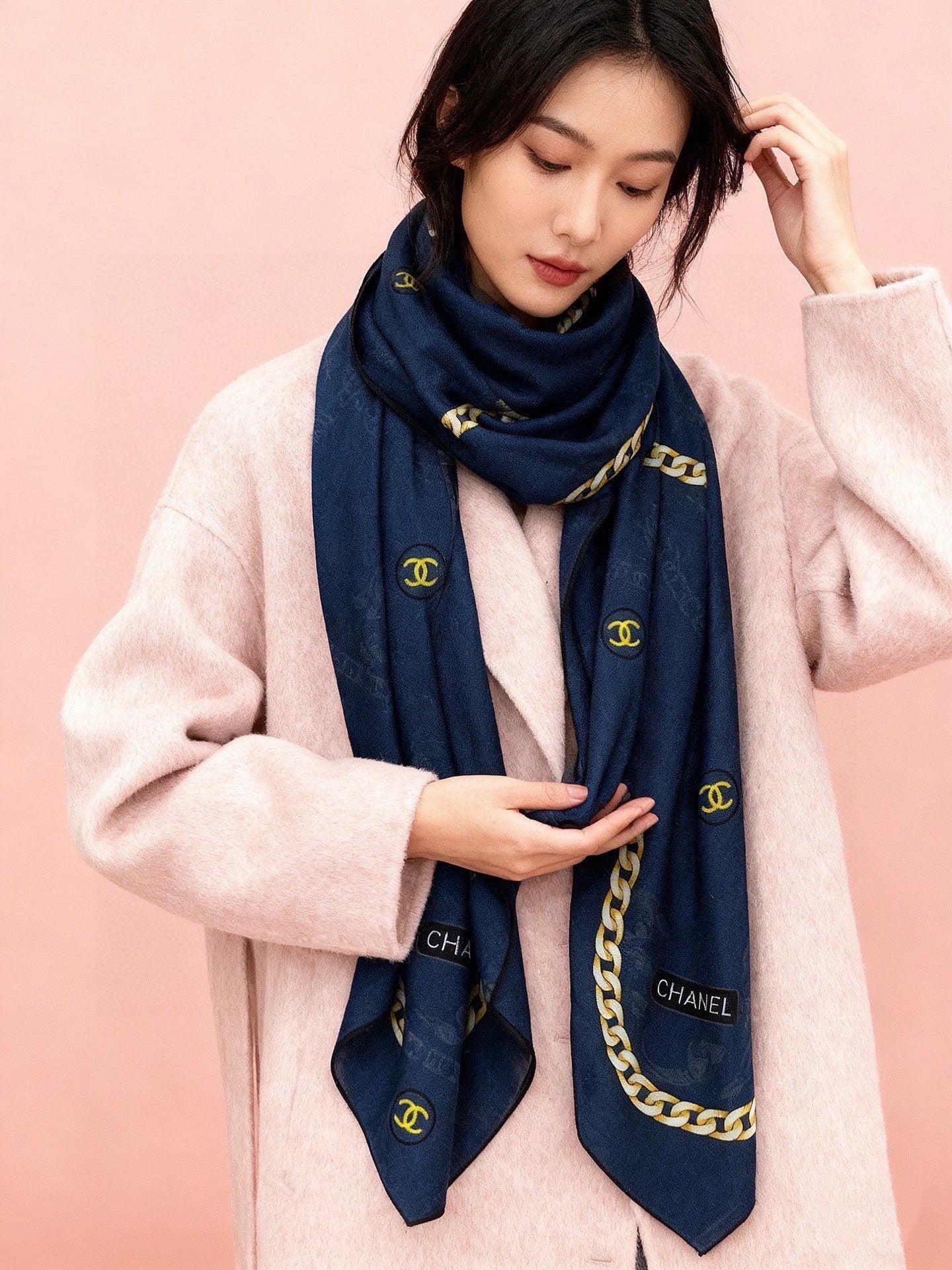 CHANEL 26S SCARF 135 IN CASHMERE AND SILK 281153