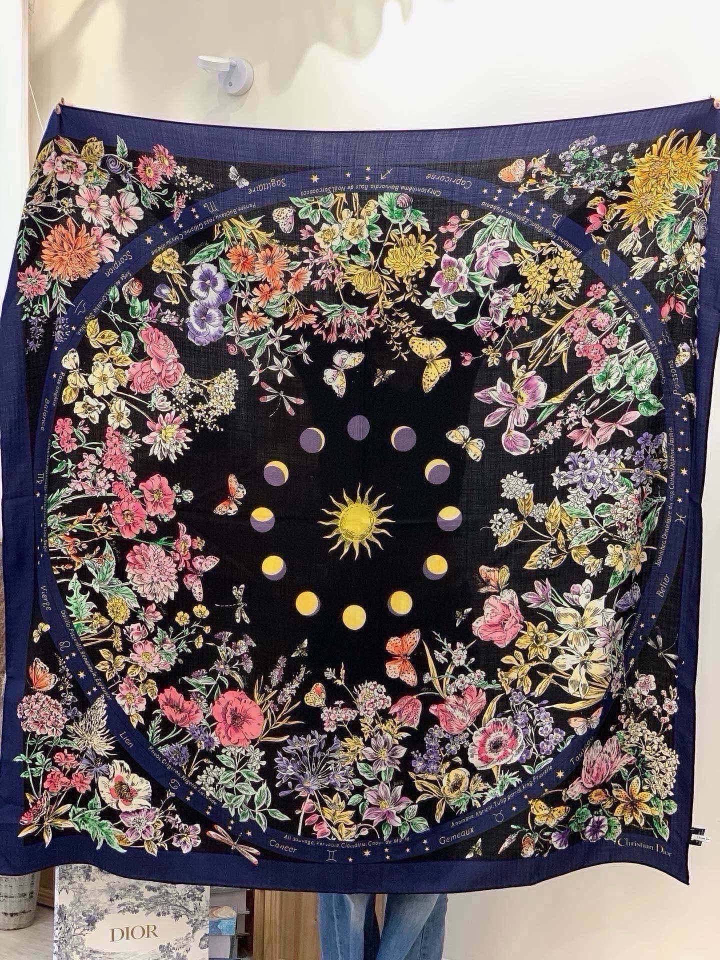 DIOR 26S SCARF 140 IN CASHMERE AND SILK 426190