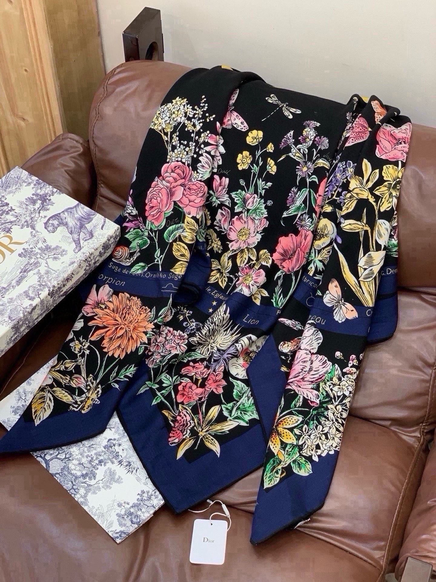 DIOR 26S SCARF 140 IN CASHMERE AND SILK 426190