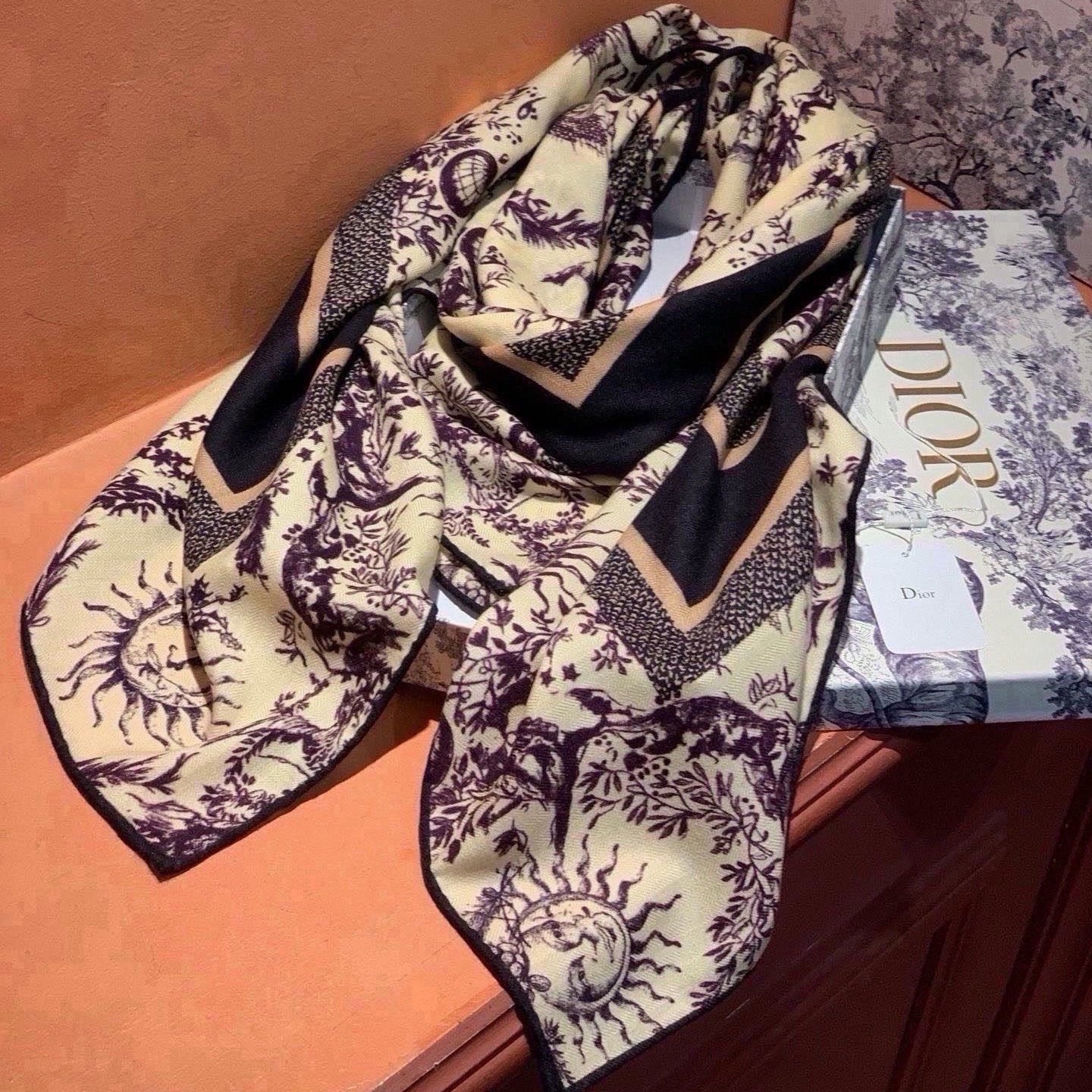 DIOR 26S SCARF 135 IN CASHMERE AND SILK 433865